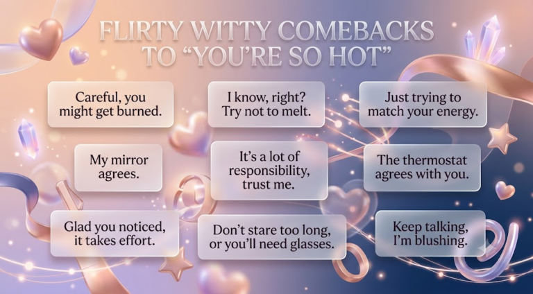 Flirty Witty Comebacks To Youre So Hot